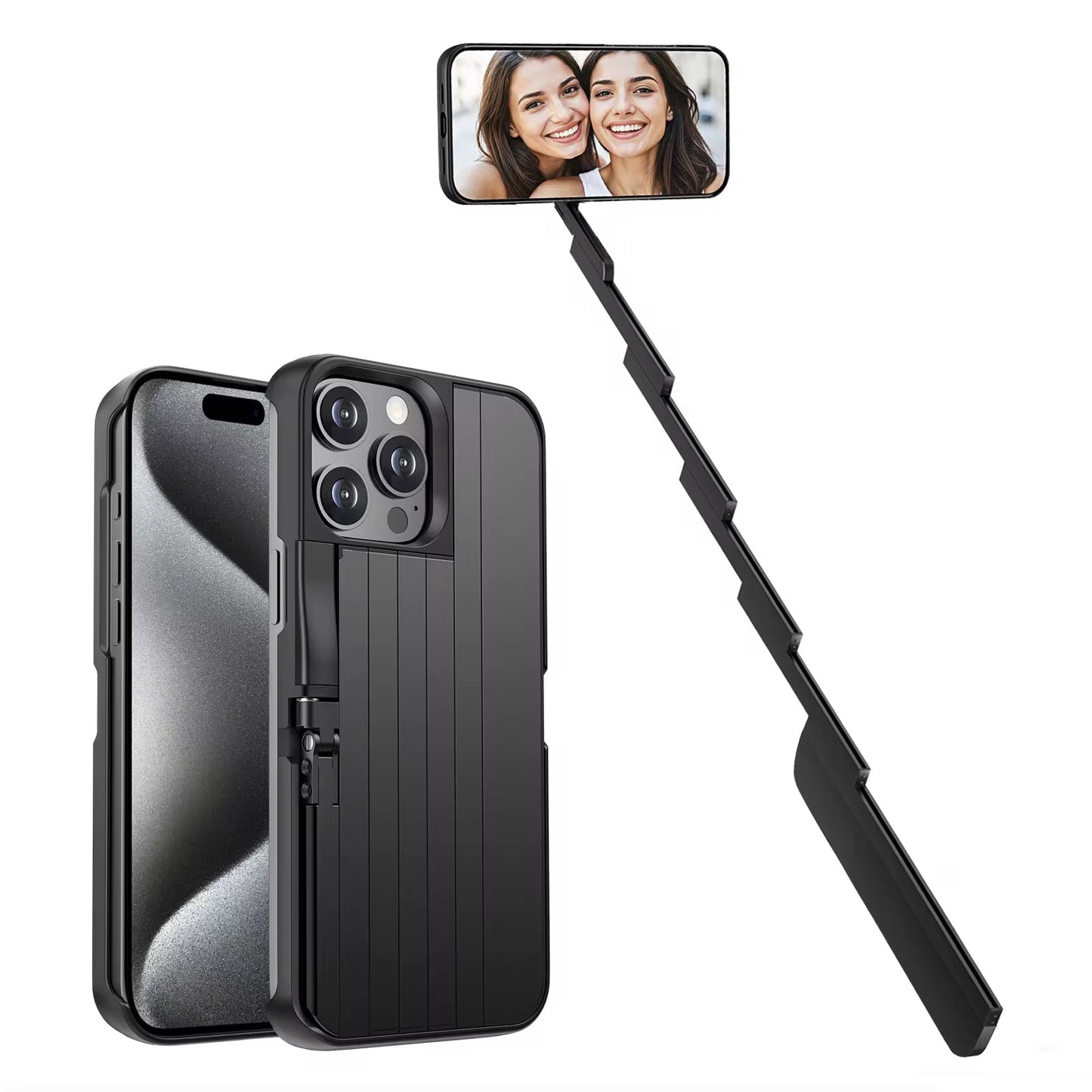 Magnetic iPhone Case with Built-in Selfie Stick – Sleek Protection & Hands-Free Photos