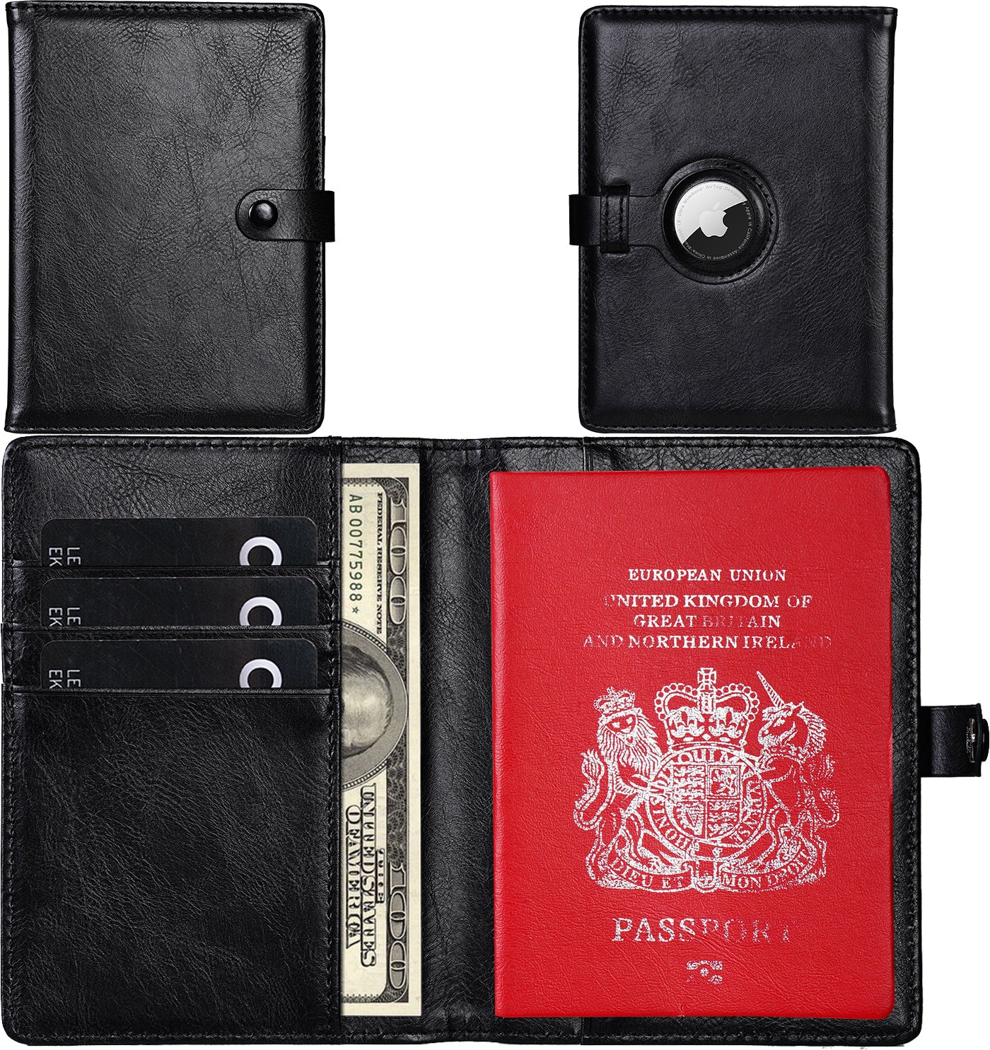 Premium Leather Travel Wallet – Holds 2 Passports, Cards & Cash Securely