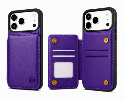 Carry Your Cards & Phone Together, Premium Leather Wallet Case for iPhone