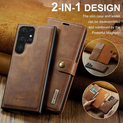 Premium Leather Wallet Case for Samsung Galaxy | Detachable Magnetic Cover & Card Holder