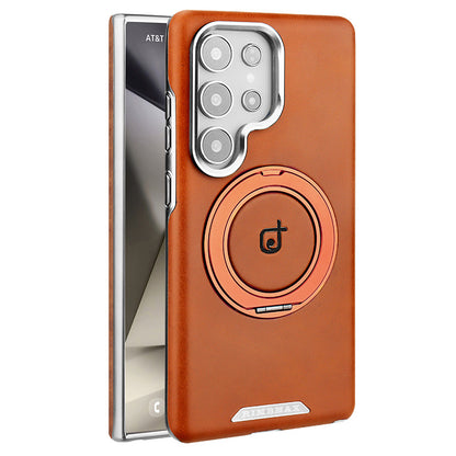 Premium Leather Samsung Case – Elegance, High-End Protection & Built-In Magnetic Design