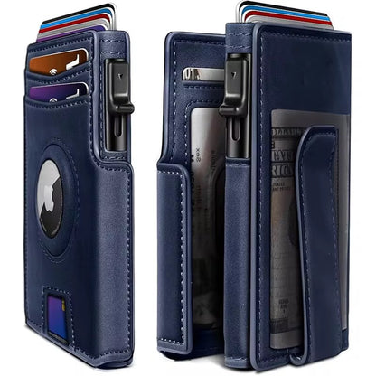 Executive Leather Card Holder Wallet for Men, RFID & AirTag Compatible