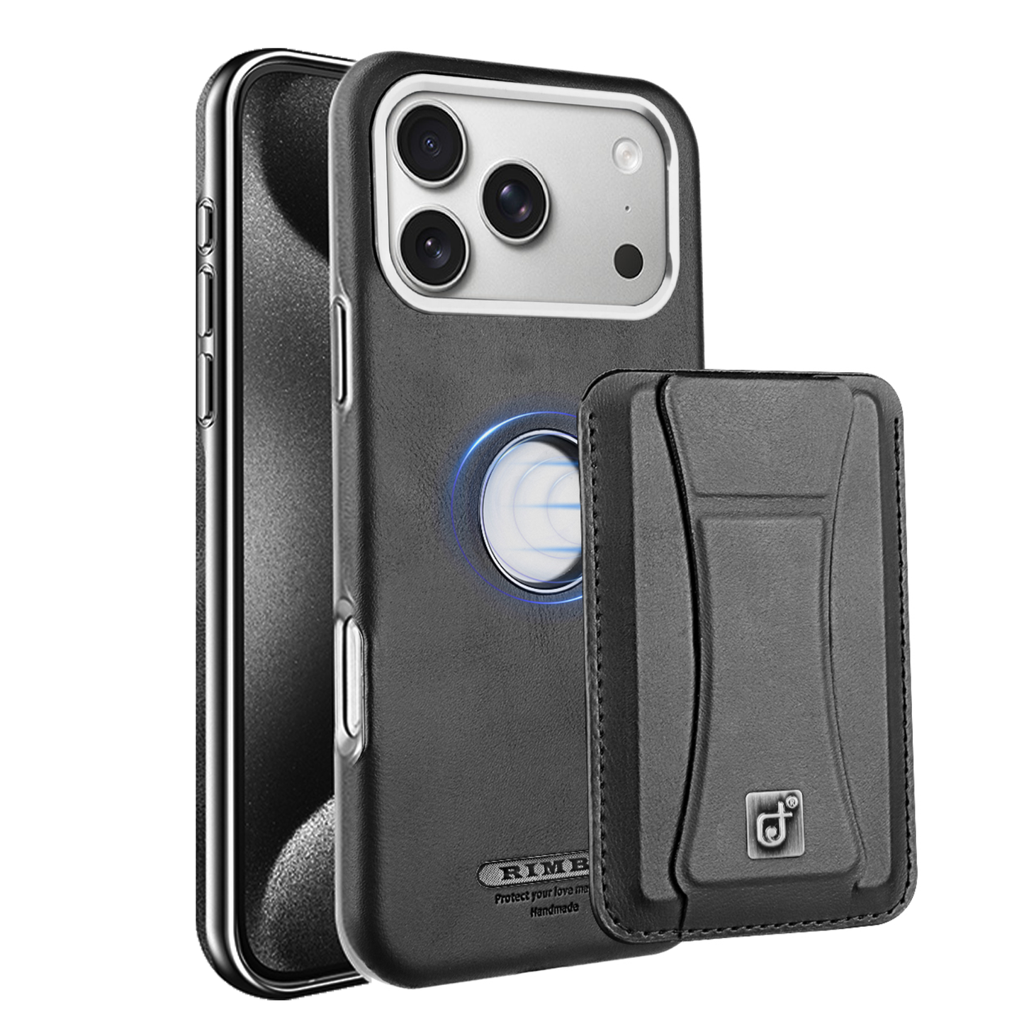 Supreme Elegance: Premium Leather iPhone Case with Magnetic Stand and Built-in Card Holder