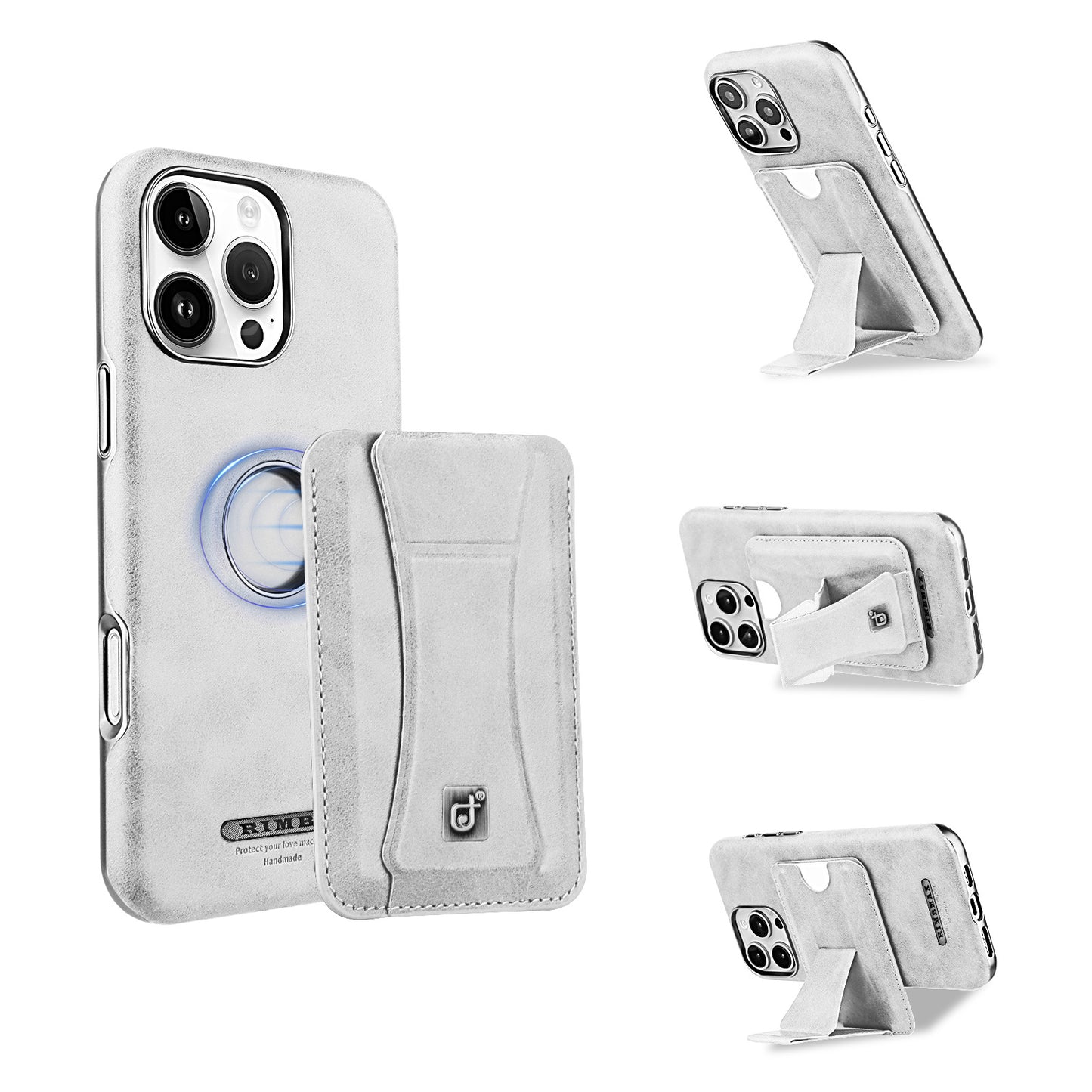 Supreme Elegance: Premium Leather iPhone Case with Magnetic Stand and Built-in Card Holder