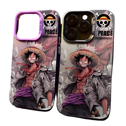 Anime One Piece Luffy phone case for iPhone 12 to 16, durable and stylish manga-themed back cover