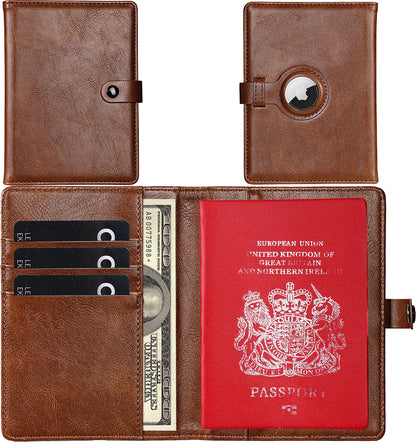 Premium Leather Travel Wallet – Holds 2 Passports, Cards & Cash Securely