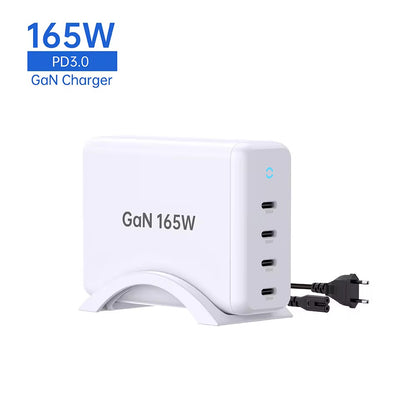 165W GaN Charger PD 3.0 – Ultra-Fast Multi-Device Charging, Compact & Safe Power Hub