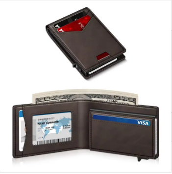 Premium Slim Leather Wallet with RFID Protection, Cash & Multi-Card Storage