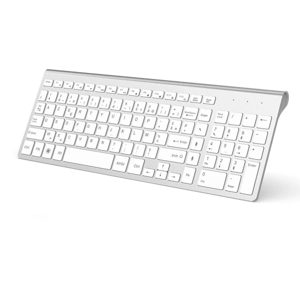 Premium Ultra-Thin Wireless Computer Keyboard – Full-Size Ergonomic Desk Keyboard with Number Pad for Windows & Laptop
