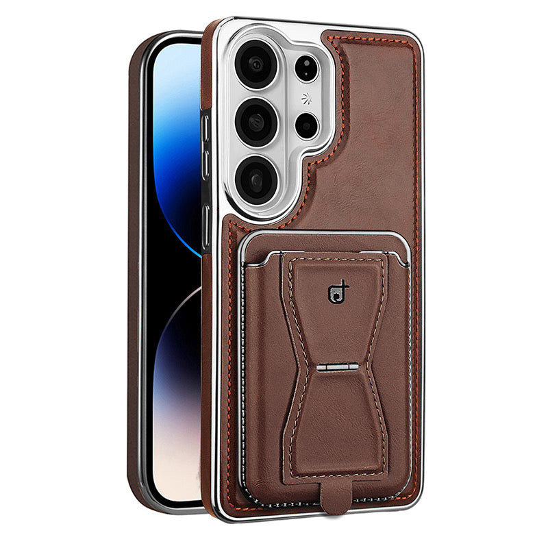 Luxury Leather Wallet Case for Samsung Galaxy – Magnetic Card Holder & Foldable Stand