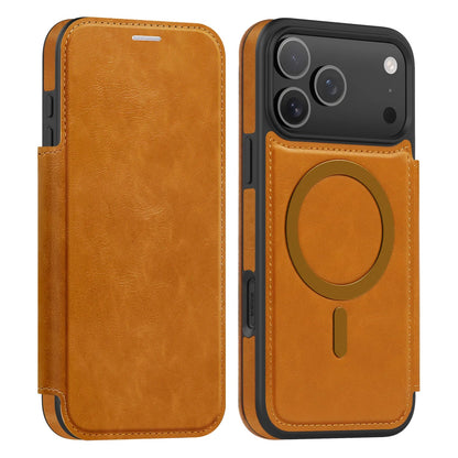 Luxury Leather MagSafe iPhone Case – 360° Protection, Card Holder & Elegant Design
