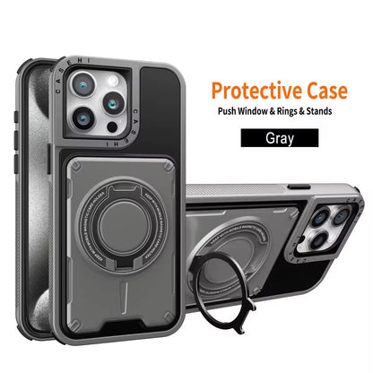 iPhone Protective Case with Magnetic Ring & Kickstand – Heavy Duty Shockproof Cover Black
