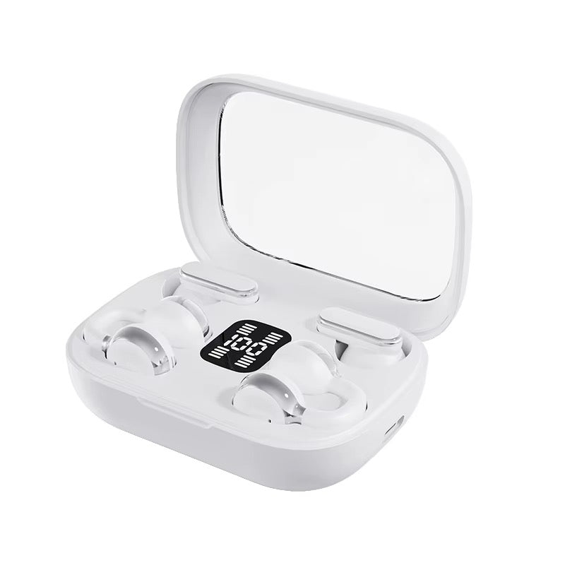 Dual-Pair Wireless Earphones – Open-Ear Clip & Classic Fit with Smart LED Case