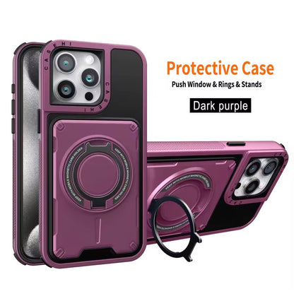 iPhone Protective Case with Magnetic Ring & Kickstand – Heavy Duty Shockproof Cover Black