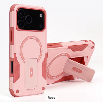 MagSafe Shockproof Case for iPhone 12–17 Pro Max – Rugged Protection, Kickstand & Multiple Colors