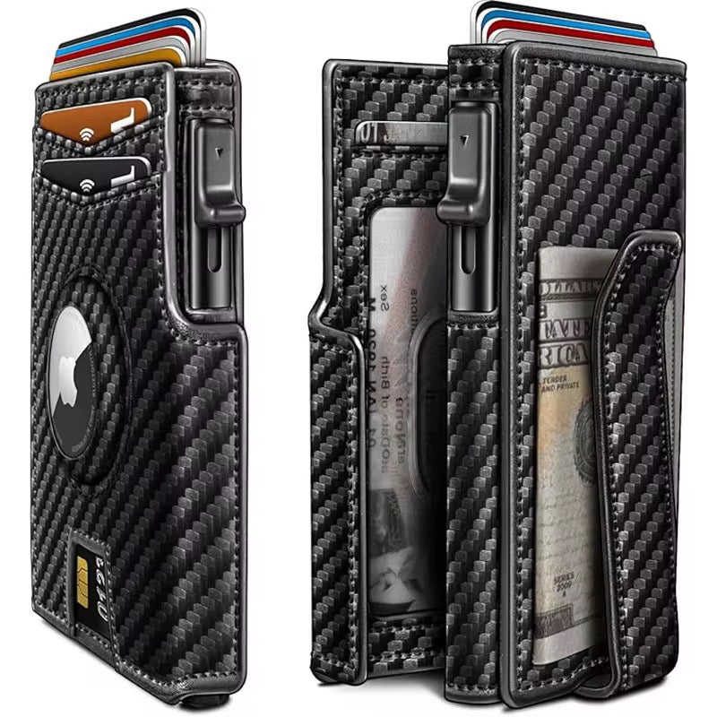 Executive Leather Card Holder Wallet for Men, RFID & AirTag Compatible
