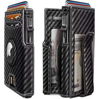 Executive Leather Card Holder Wallet for Men, RFID & AirTag Compatible