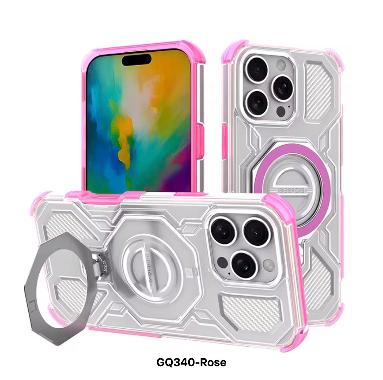 Crystal Clear Shockproof Case with Magnetic & Ring Holder