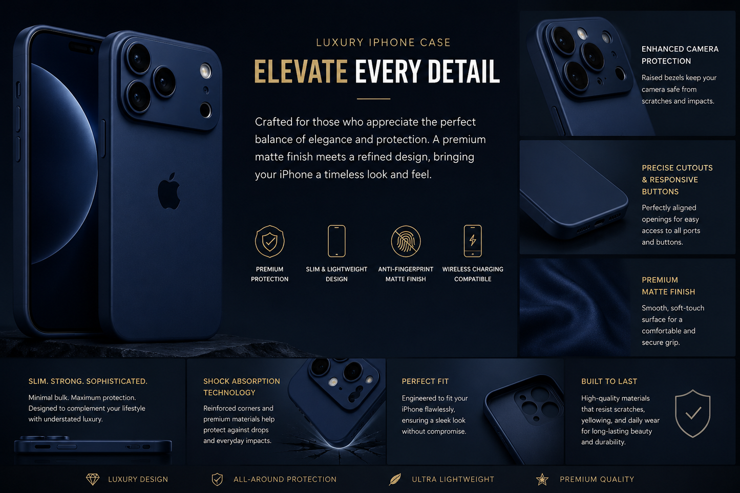 Luxury iPhone Case – Premium Matte Protective Cover