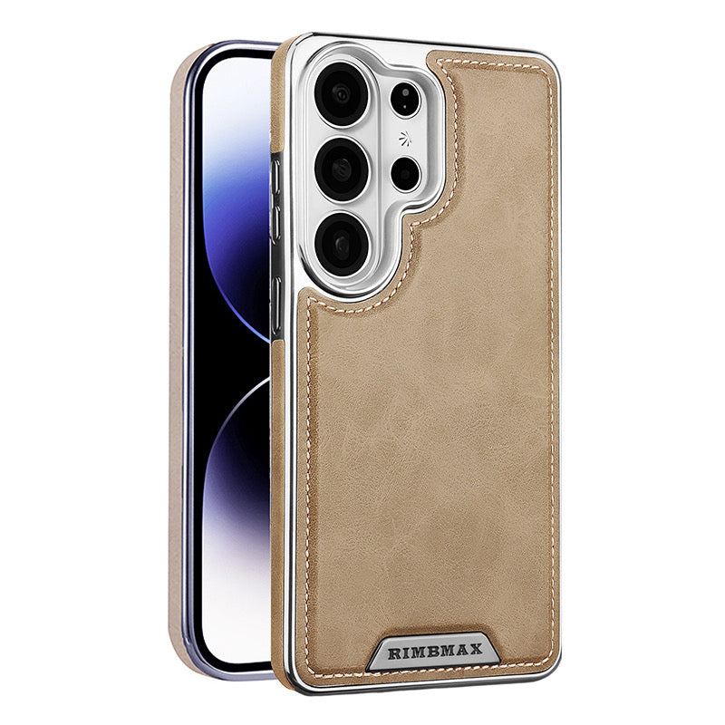 Luxury Leather Case for Samsung Galaxy – Magnetic Wireless Charging Cover