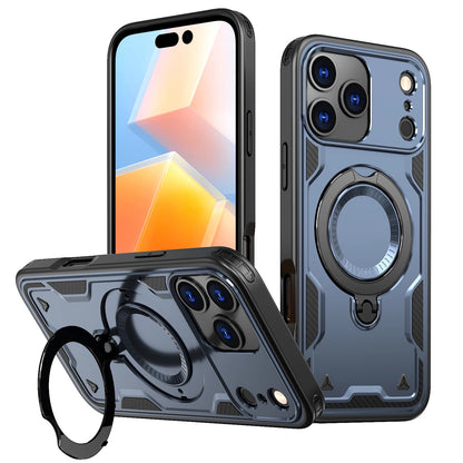 Shockproof iPhone Case with 360° Ring Stand – Full Protection, Anti-Scratch & Magnetic Mount Compatible