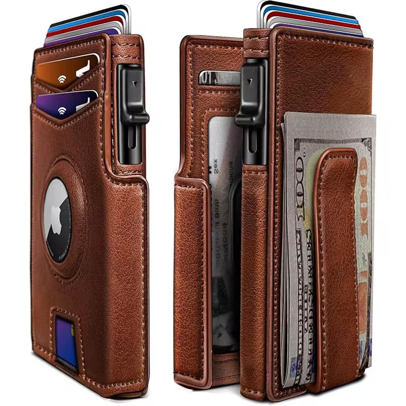 Executive Leather Card Holder Wallet for Men, RFID & AirTag Compatible
