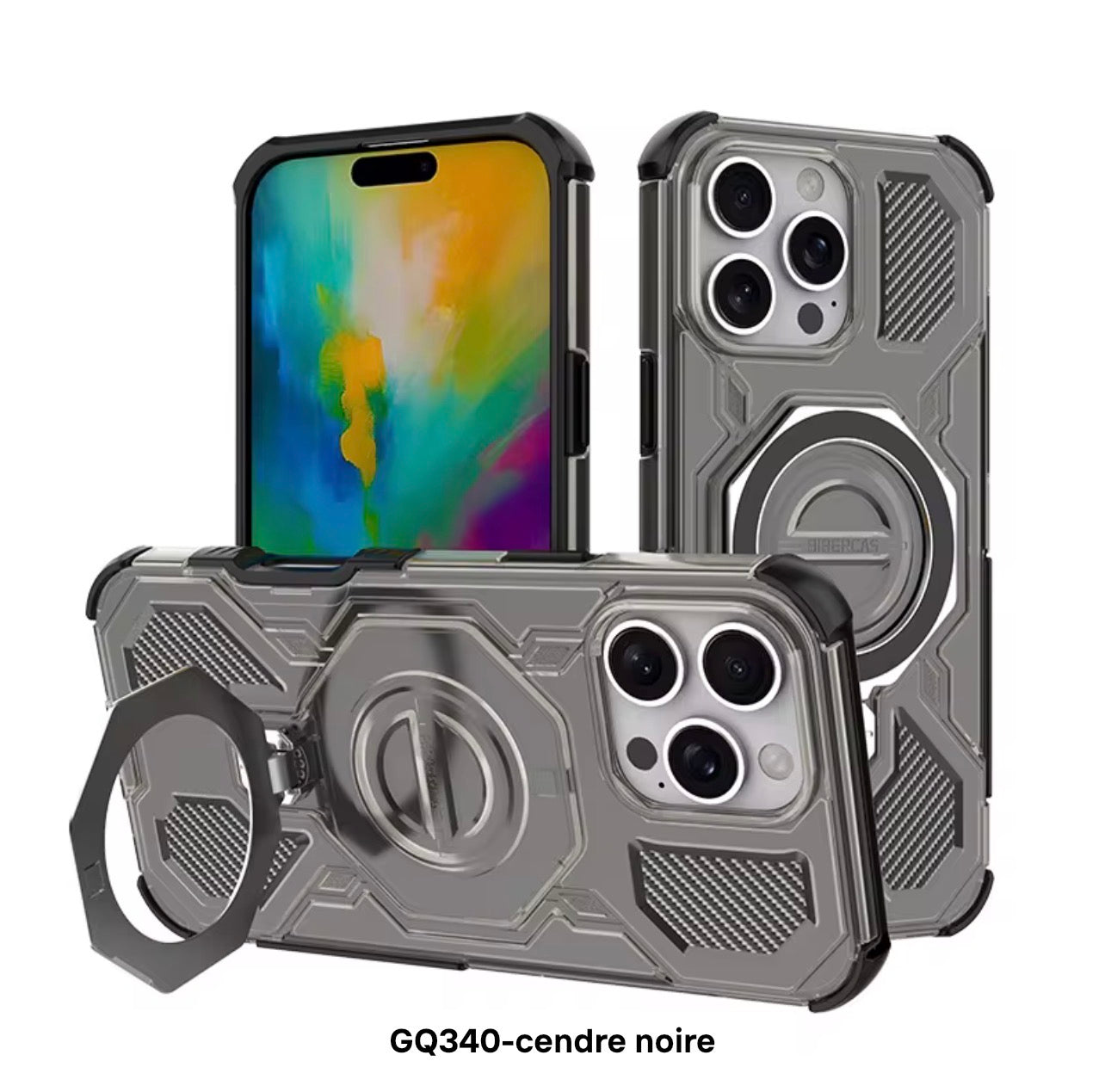 Crystal Clear Shockproof Case with Magnetic & Ring Holder