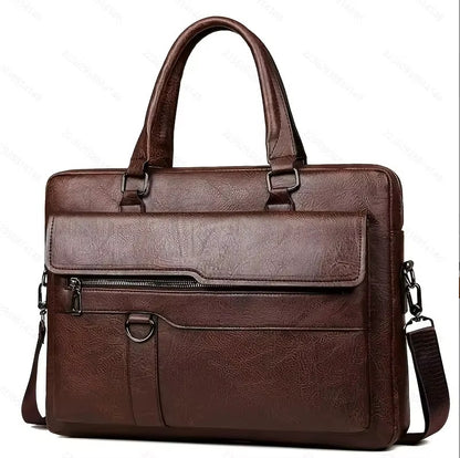 Sleek Executive Leather Laptop Messenger – Modern Business Commuter Bag