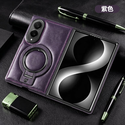 Executive Leather Magnetic Ring Case – For Samsung Galaxy S & Z Fold Series