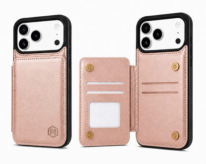 Carry Your Cards & Phone Together, Premium Leather Wallet Case for iPhone