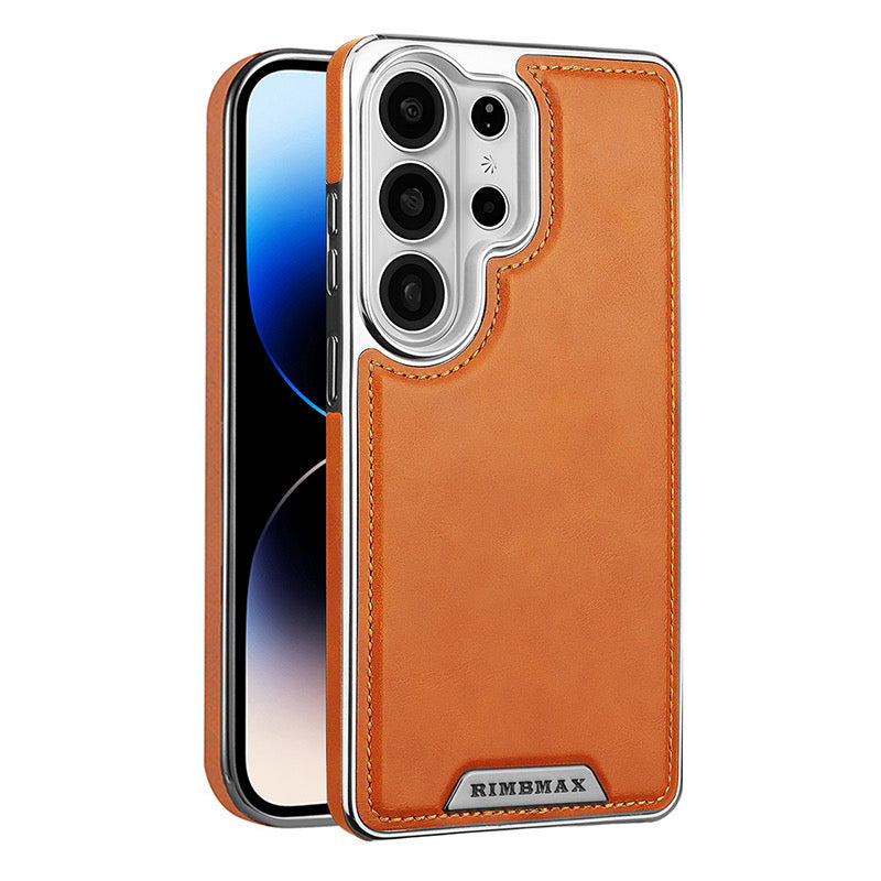 Luxury Leather Case for Samsung Galaxy – Magnetic Wireless Charging Cover
