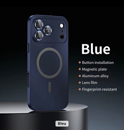 Full Metal iPhone Case with Camera Protection & MagSafe Compatible – Durable 360° Cover for All-Around Protection