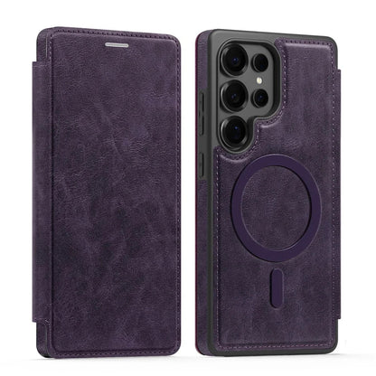 Luxury Leather Samsung Case with Magnetic Closure & MagSafe Compatibility – Elegance, Protection, and Ultimate Comfort