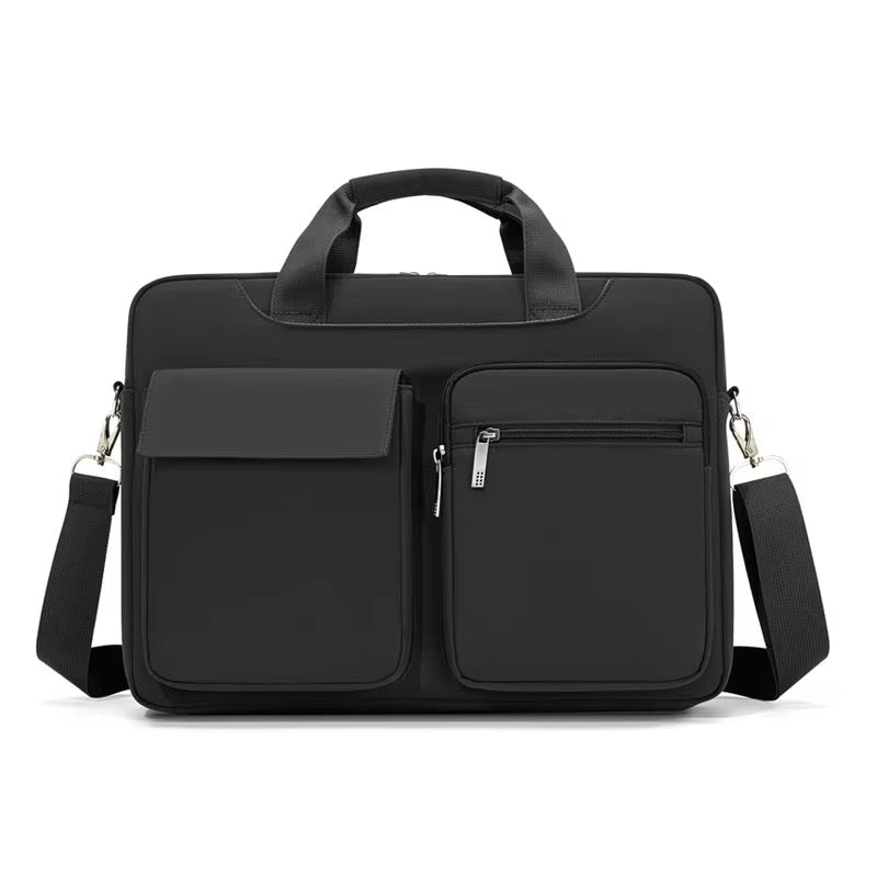Premium Water-Resistant Laptop Briefcase – Executive Carrying Bag with Front Storage Pockets & Adjustable Strap