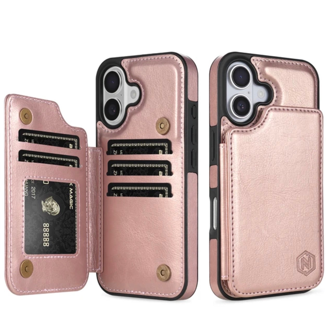 Carry Your Cards & Phone Together, Premium Leather Wallet Case for iPhone