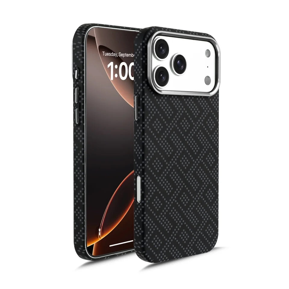 Carbon Fiber Magnetic Case for iPhone – Slim Shockproof MagSafe Cover