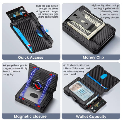 Tactical Edge: Ultra-Slim Carbon Fiber Pop-Up Cardholder