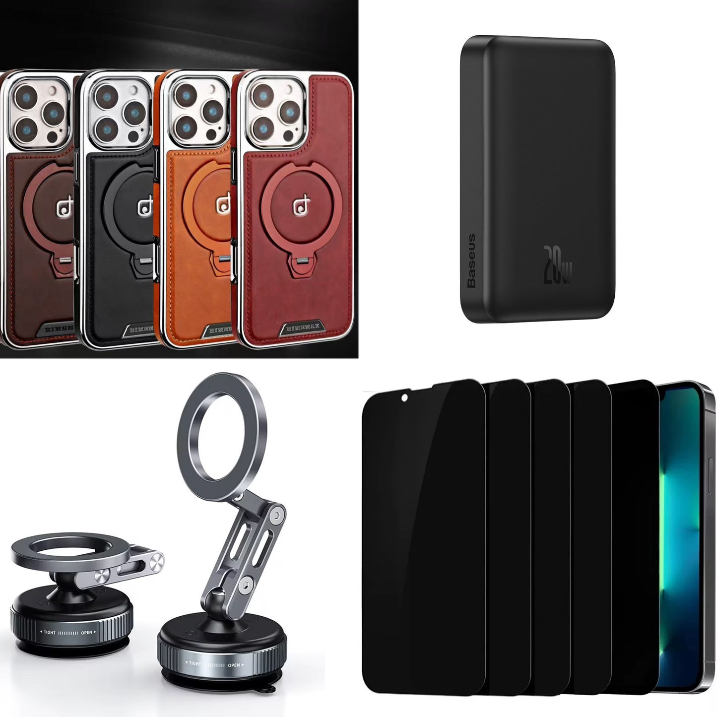 iPhone Daily Essentials Bundle – Case, MagSafe Power Bank, Car Mount & Screen Protector