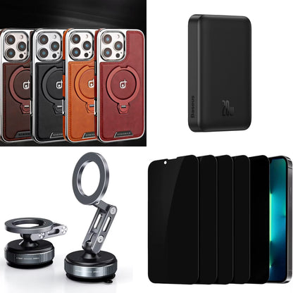 iPhone Daily Essentials Bundle – Case, MagSafe Power Bank, Car Mount & Screen Protector