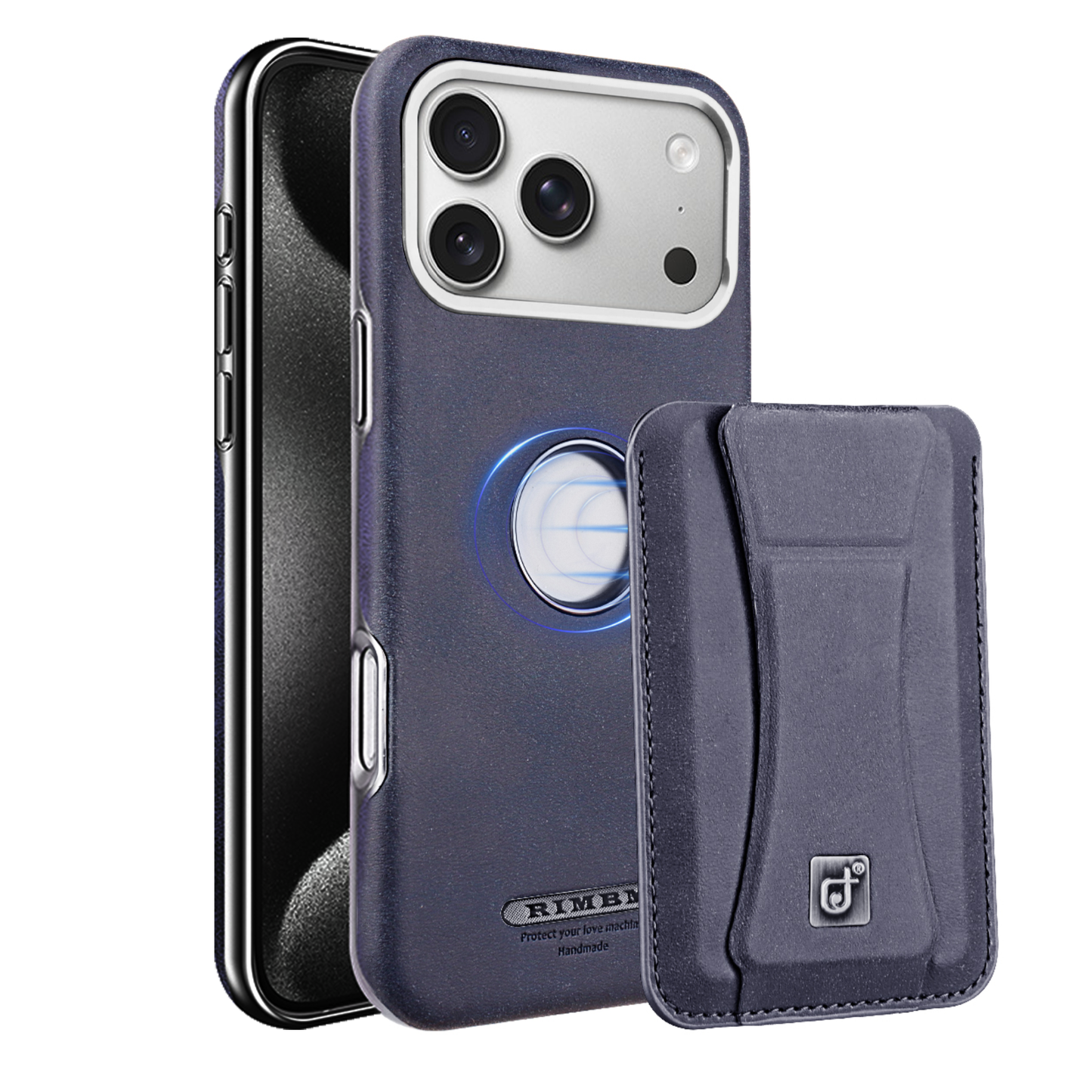 Supreme Elegance: Premium Leather iPhone Case with Magnetic Stand and Built-in Card Holder