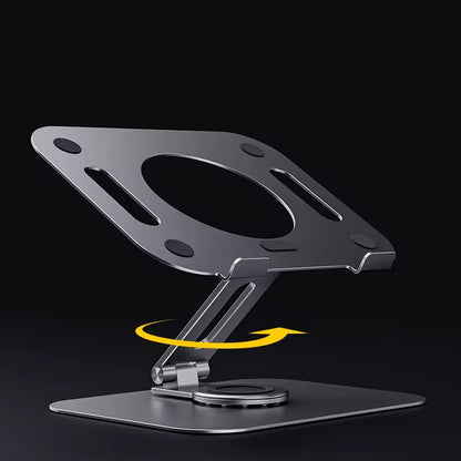 Adjustable Aluminum Laptop Stand – 360° Rotating Ergonomic Desk Stand for MacBook & Laptops
