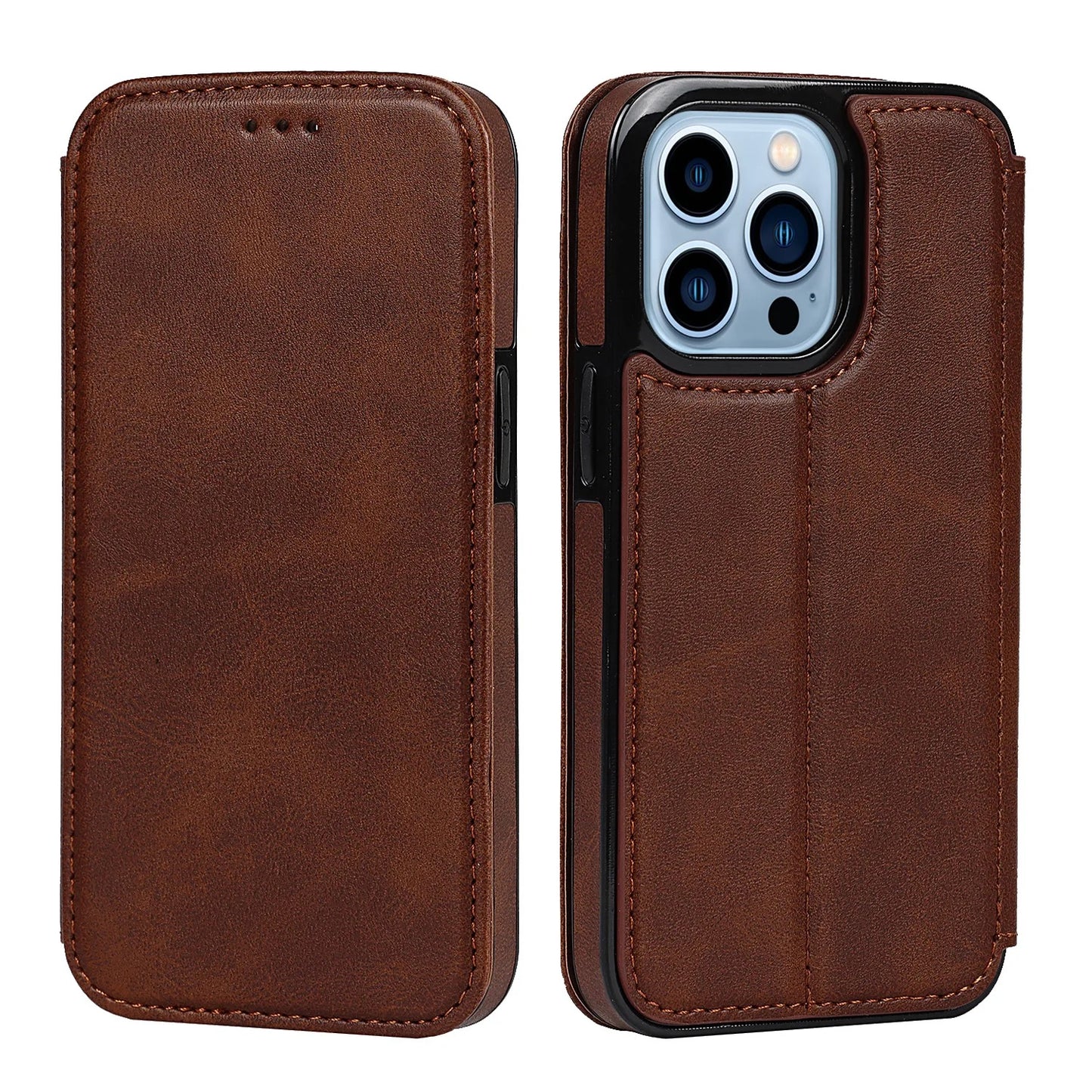 Luxury Leather iPhone Case – Full Front & Back Protection, Timeless Style and Durable Design