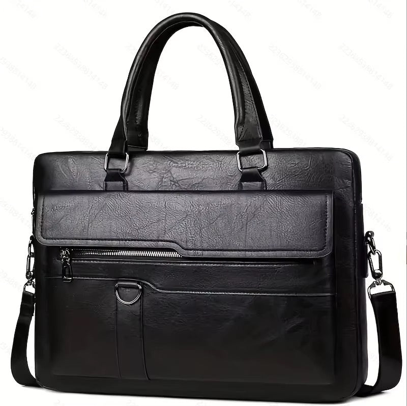 Sleek Executive Leather Laptop Messenger – Modern Business Commuter Bag