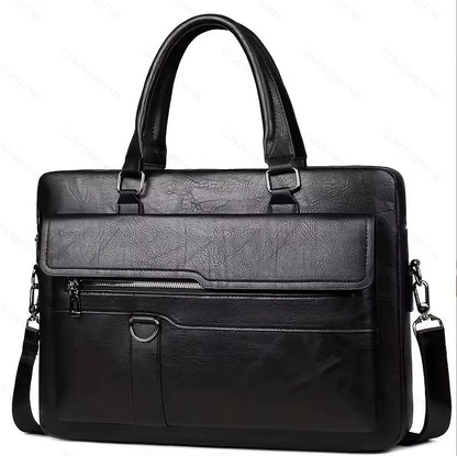 Sleek Executive Leather Laptop Messenger – Modern Business Commuter Bag