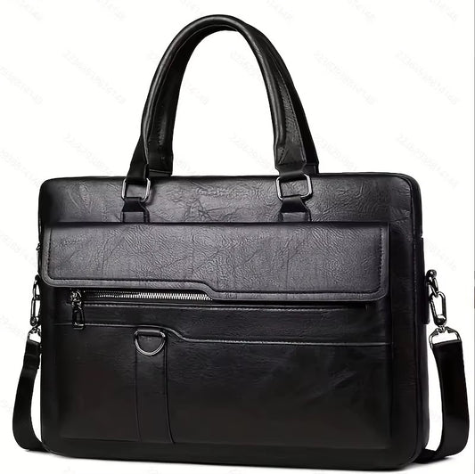 Sleek Executive Leather Laptop Messenger – Modern Business Commuter Bag