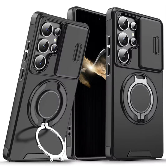 Shockproof Phone Case with 360° Ring Stand & Camera Protection – Magnetic, Durable, and Stylish