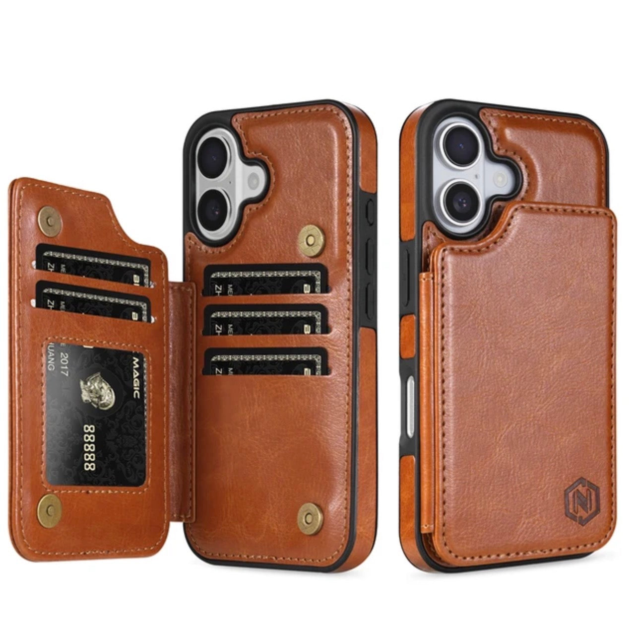 Carry Your Cards & Phone Together, Premium Leather Wallet Case for iPhone
