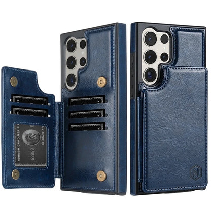 Leather Wallet Phone Case with Pocket Card Holder, Magnetic Flap Cover for Samsung Galaxy