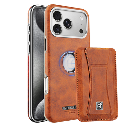 Supreme Elegance: Premium Leather iPhone Case with Magnetic Stand and Built-in Card Holder