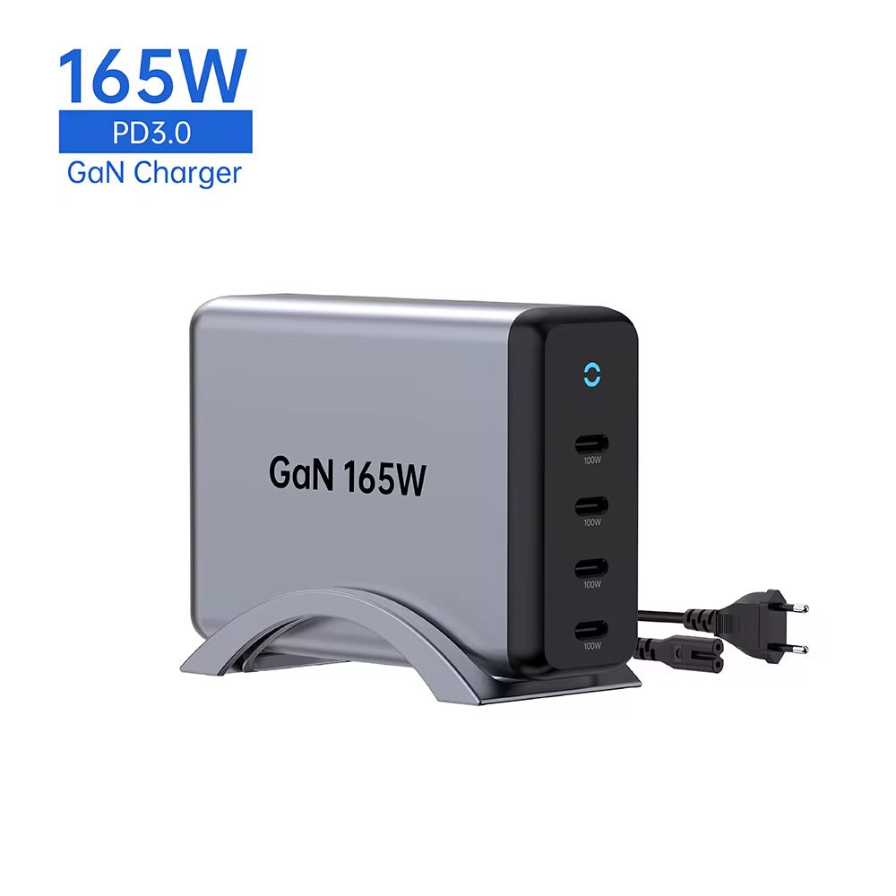 165W GaN Charger PD 3.0 – Ultra-Fast Multi-Device Charging, Compact & Safe Power Hub